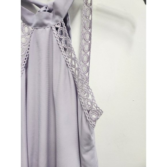 Lulus Womens Any Sway Shape or Form Mini Dress Size Medium Purple Lace Halter - Picture 4 of 10